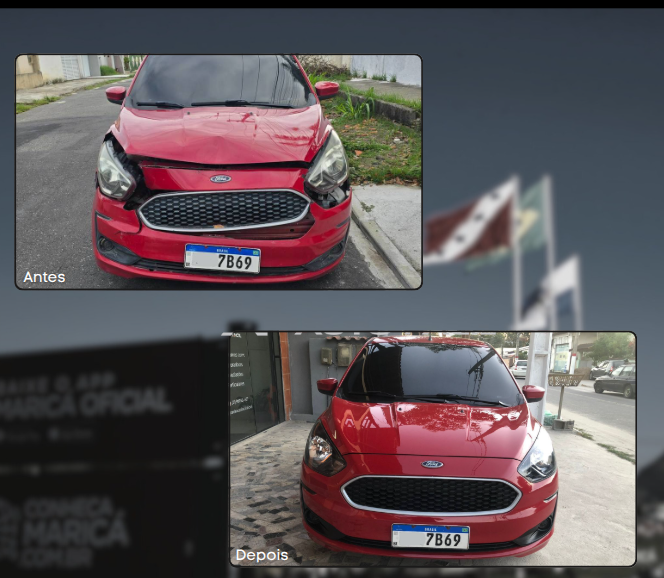 Reparo e pintura - Antes e depois